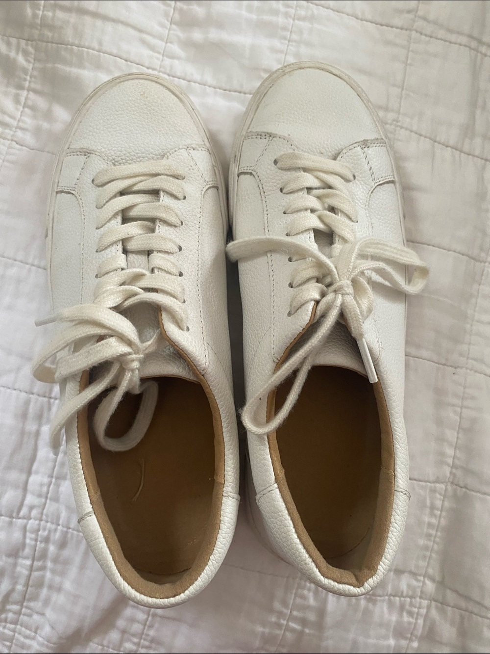 Lucky Brand Women's White Leather Low-Top Sneakers